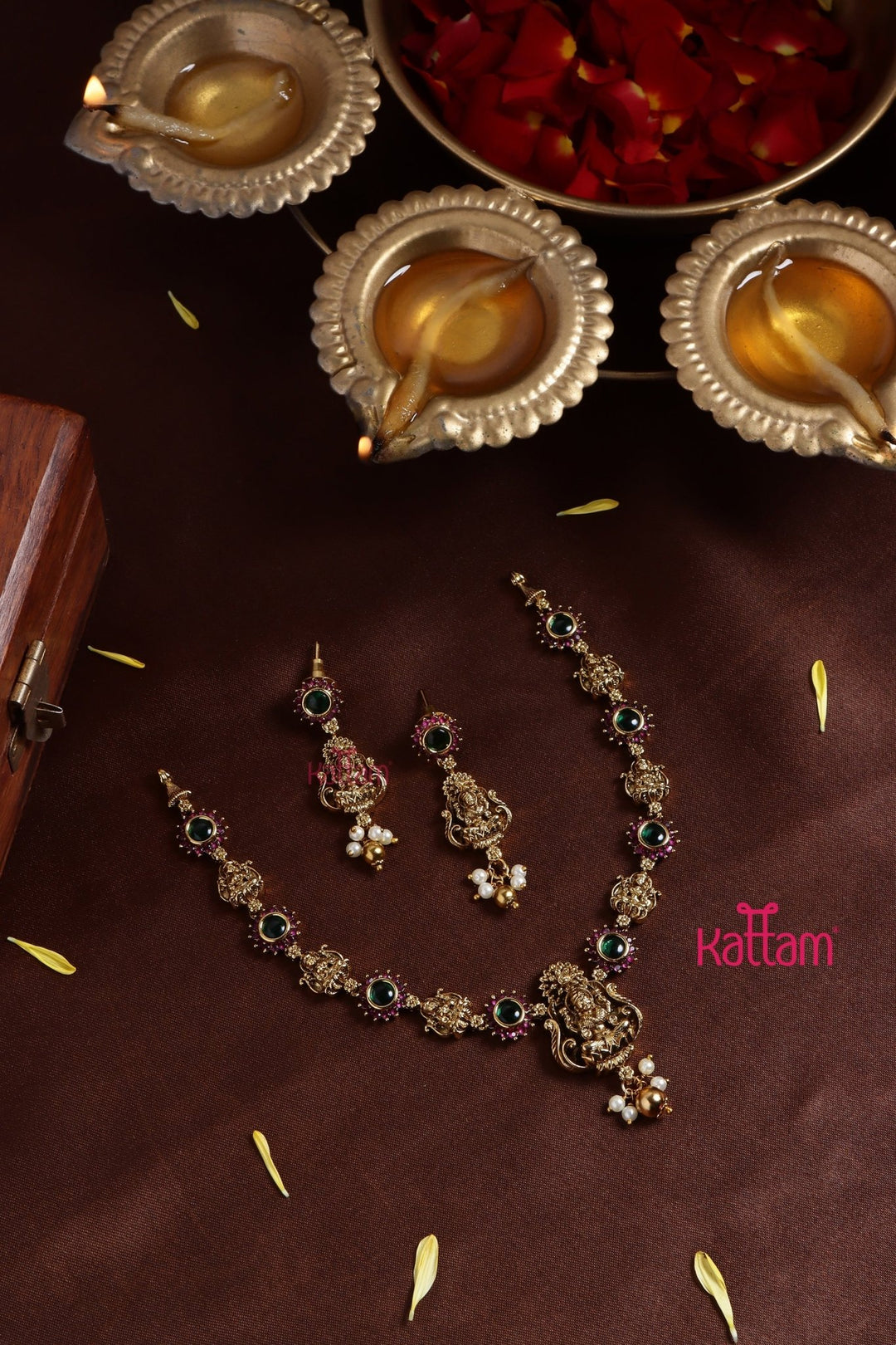 Ruby Green Nakshi Necklace - N3213