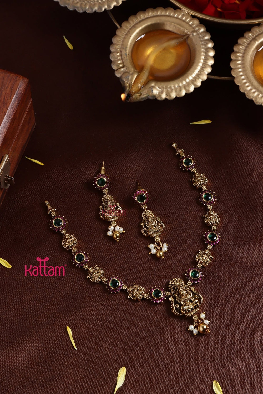 Ruby Green Nakshi Necklace - N3213