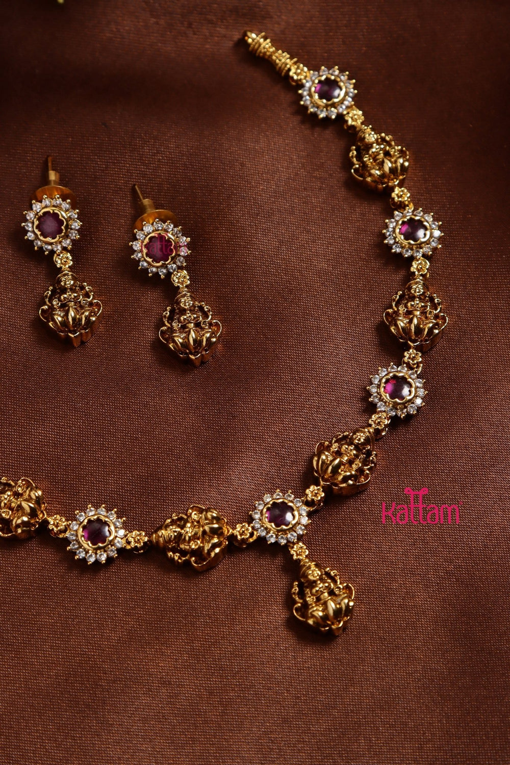 Ruby Nakshi Dollar Necklace - N3214