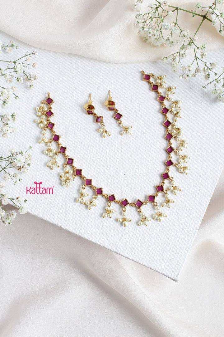 Ruby Stone Guttapusalu Choker - N2282