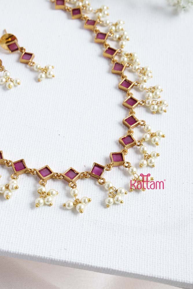 Ruby Stone Guttapusalu Choker - N2282