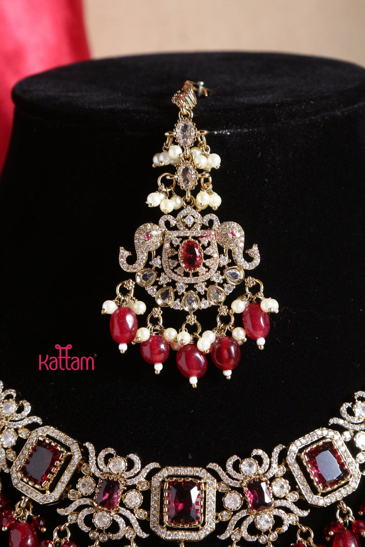 Sahara - Maroon Victorian Bridal Jewellery ( Sold Separately ) - N5250N