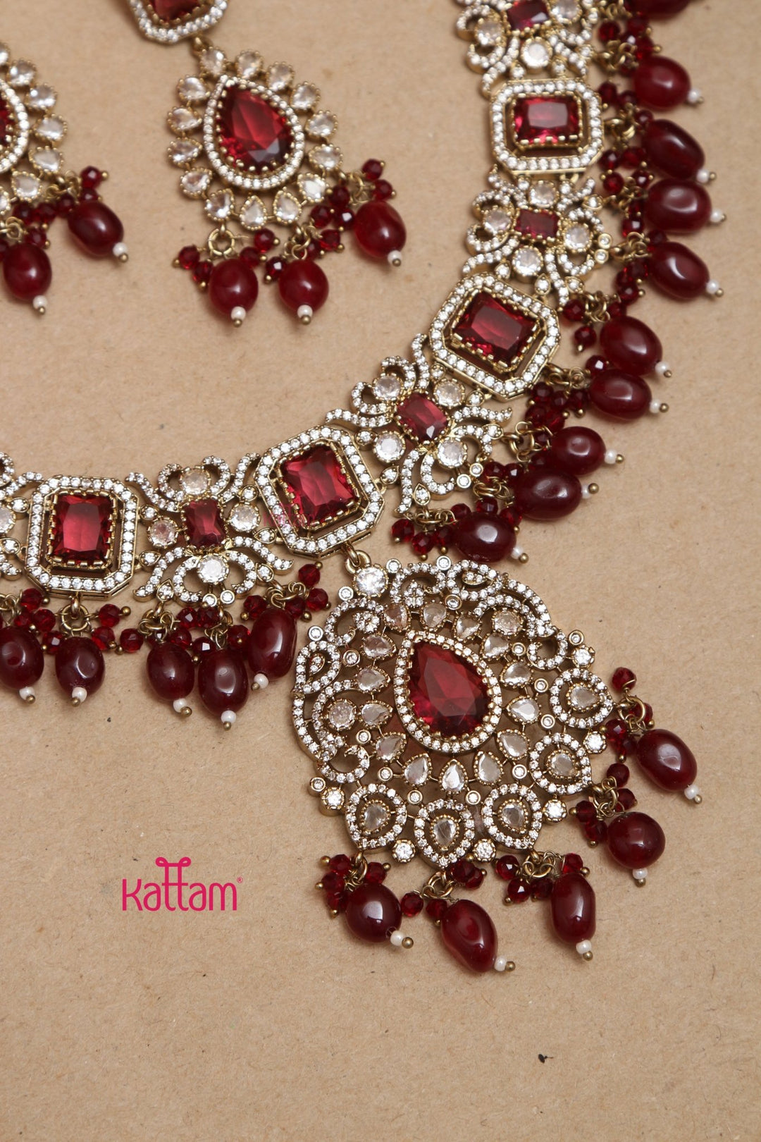 Sahara - Maroon Victorian Bridal Jewellery ( Sold Separately ) - N5250N