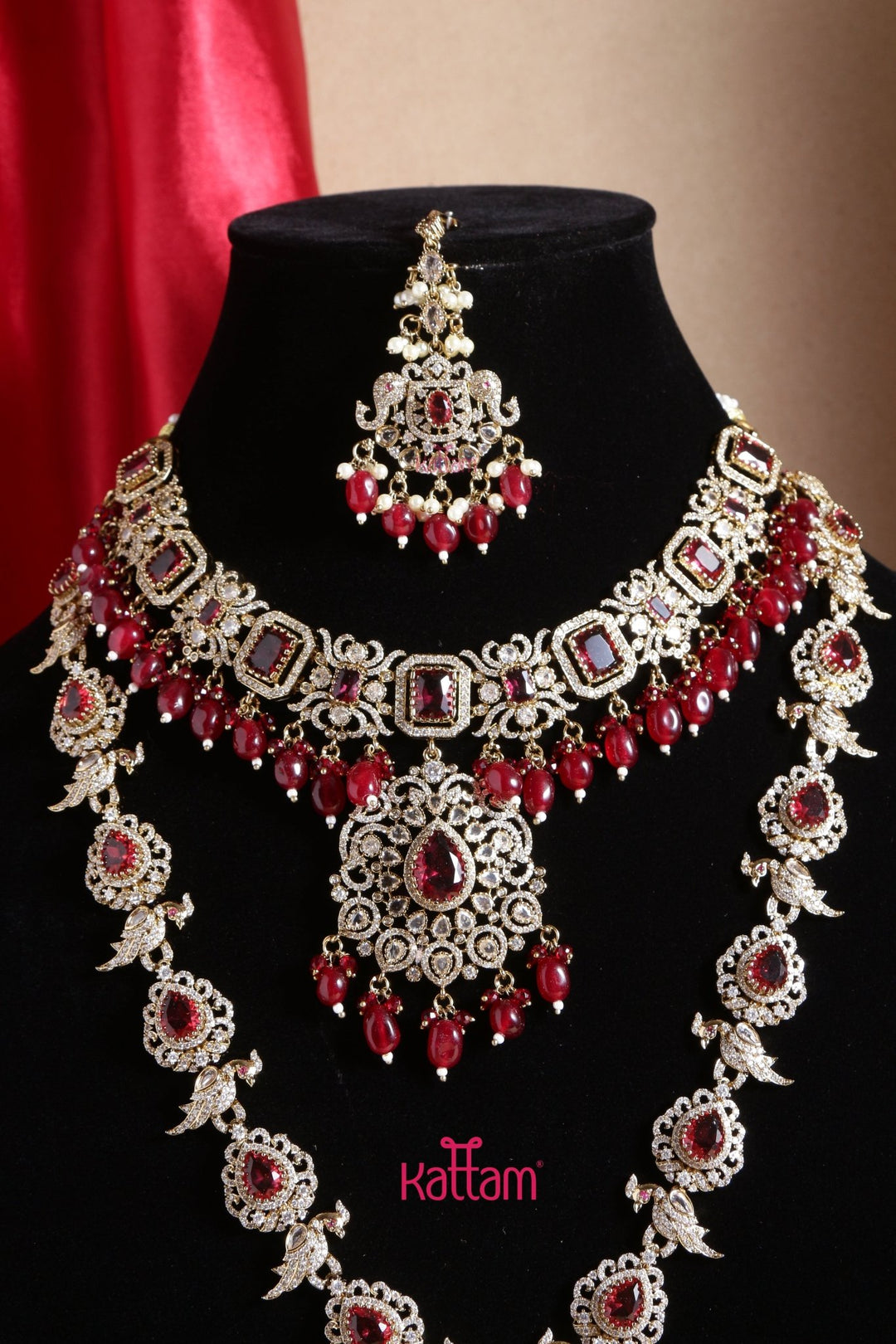 Sahara - Maroon Victorian Bridal Jewellery ( Sold Separately ) - N5250N