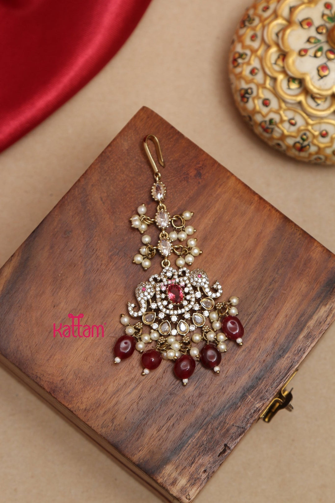 Sahara - Maroon Victorian Bridal Jewellery ( Sold Separately ) - N5250MT