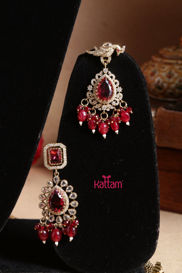 Sahara - Maroon Victorian Bridal Jewellery ( Sold Separately ) - N5250N