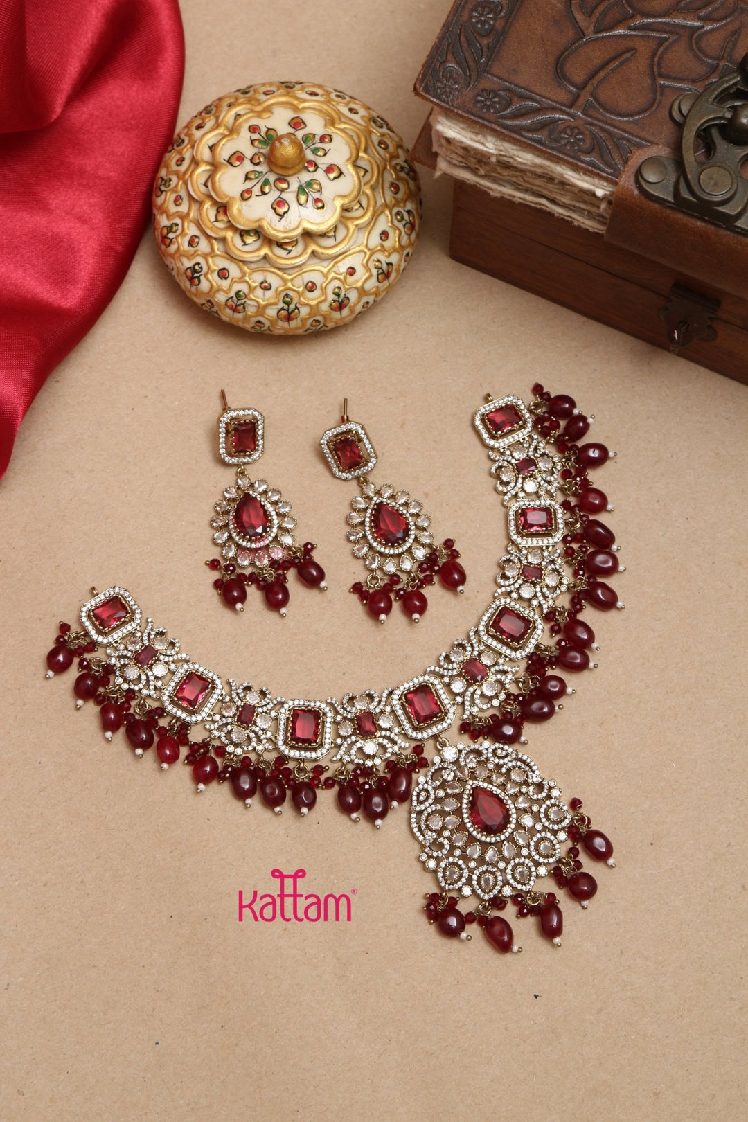 Sahara - Maroon Victorian Bridal Jewellery ( Sold Separately ) - N5250N