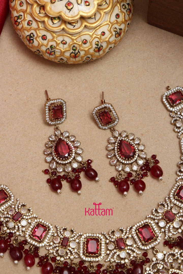 Sahara - Maroon Victorian Bridal Jewellery ( Sold Separately ) - N5250N