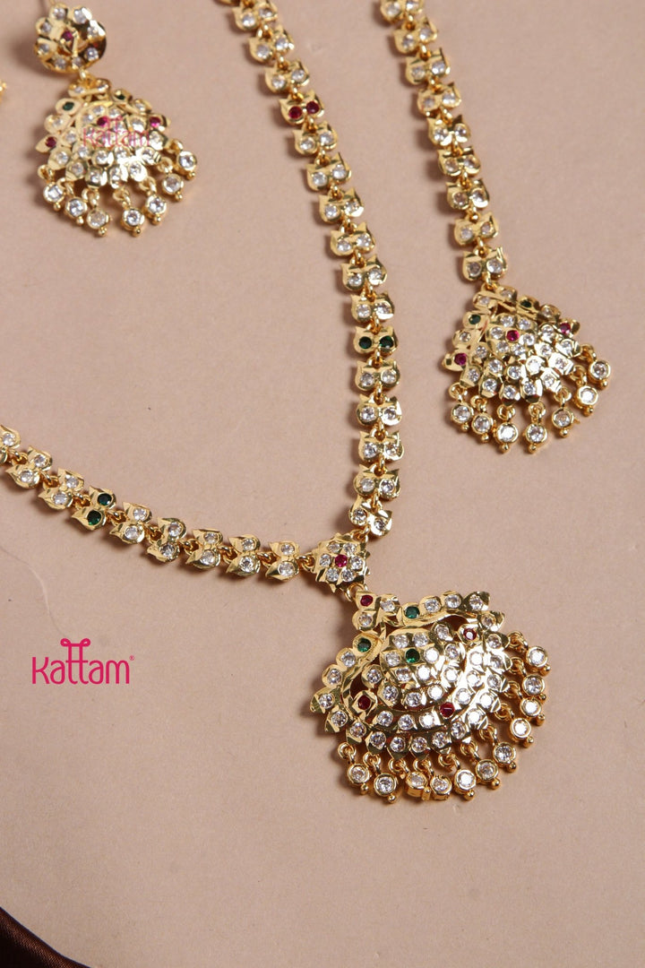 Semi Bridal Gati Necklace Haram Maang Tikka Set 1 - N3173