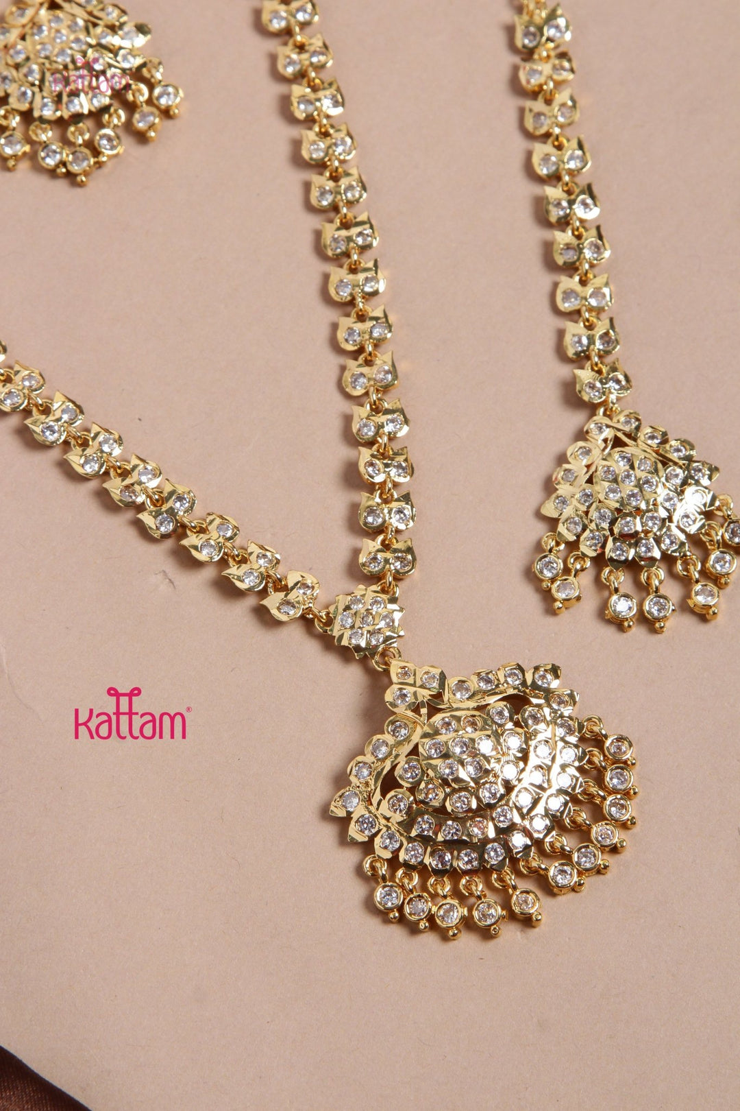 Semi Bridal Gati Necklace Haram Maang Tikka Set 2 - N3174