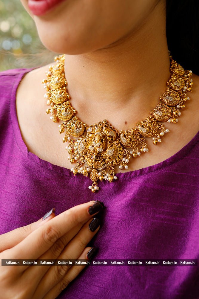 Semi Bridal Peacock Stone Necklace - N1731