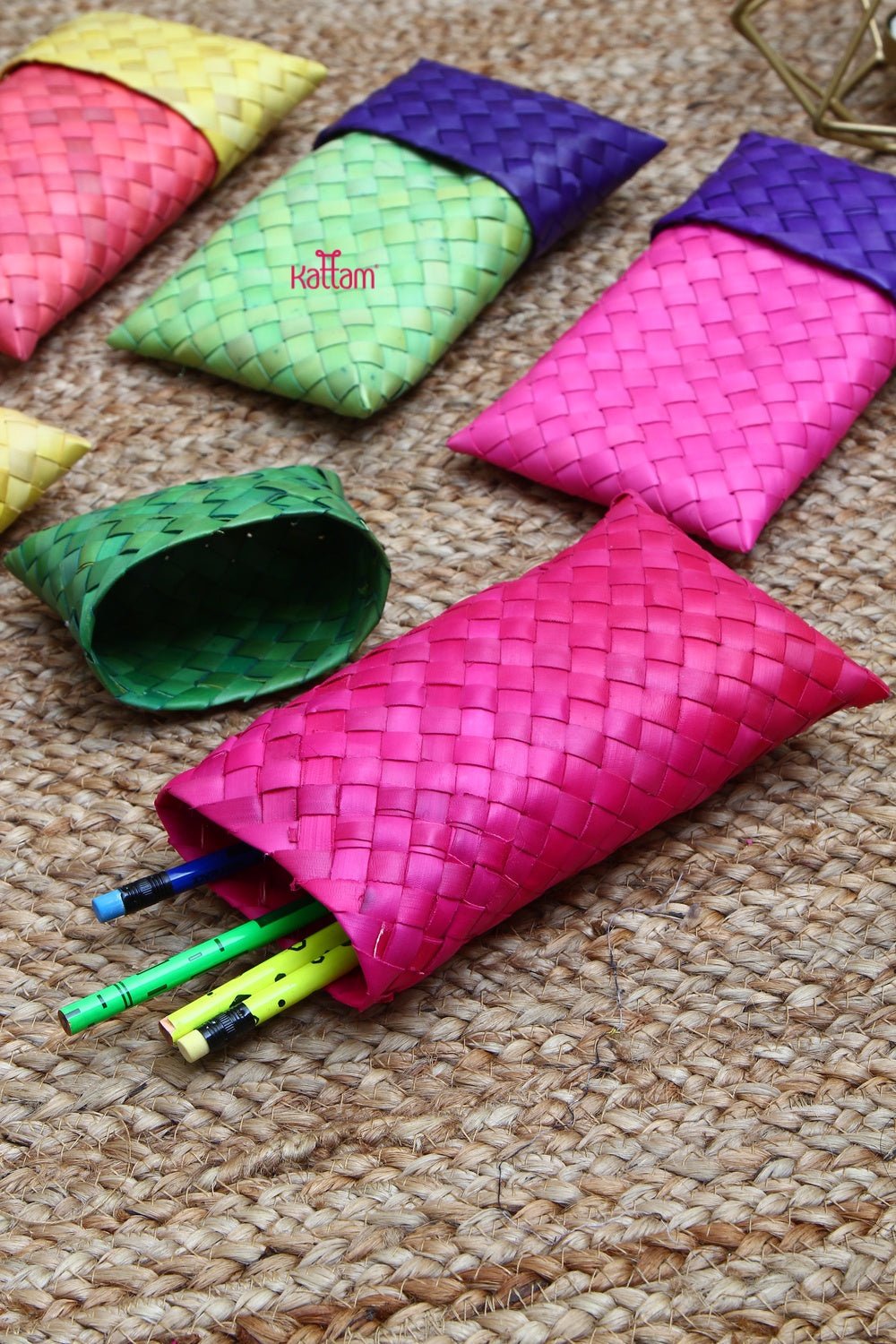 Set of 25 - Size 4*7 Handmade Palm Leaf Pouch - RG4