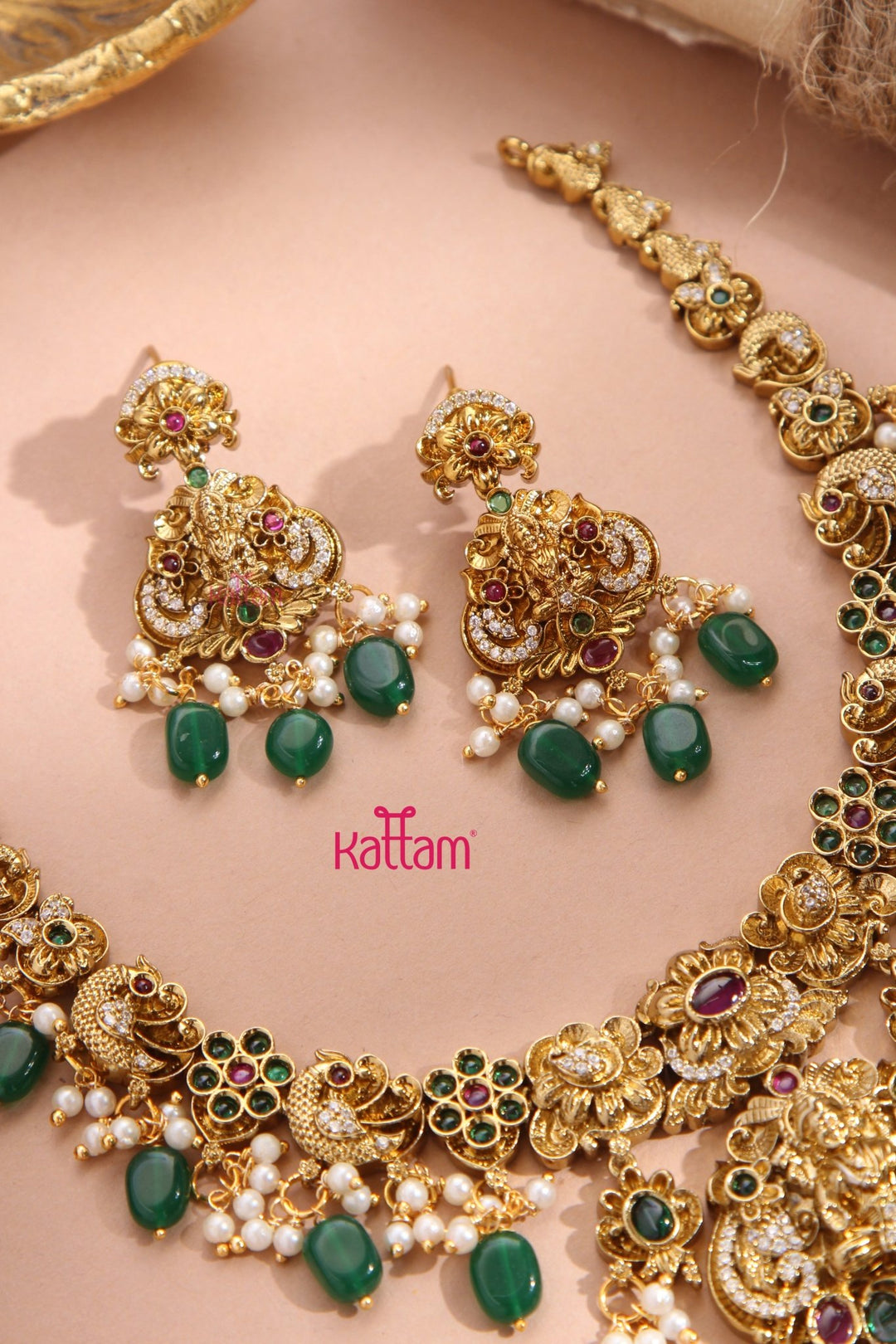 Shahstika - Lakshmi Peacock Necklace - N3337