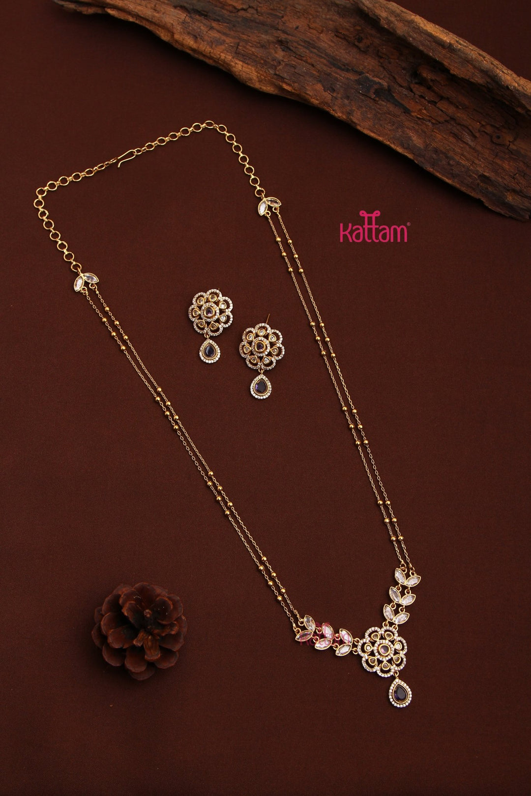 Shivanya - Layered Purple Flower Chain - N3492