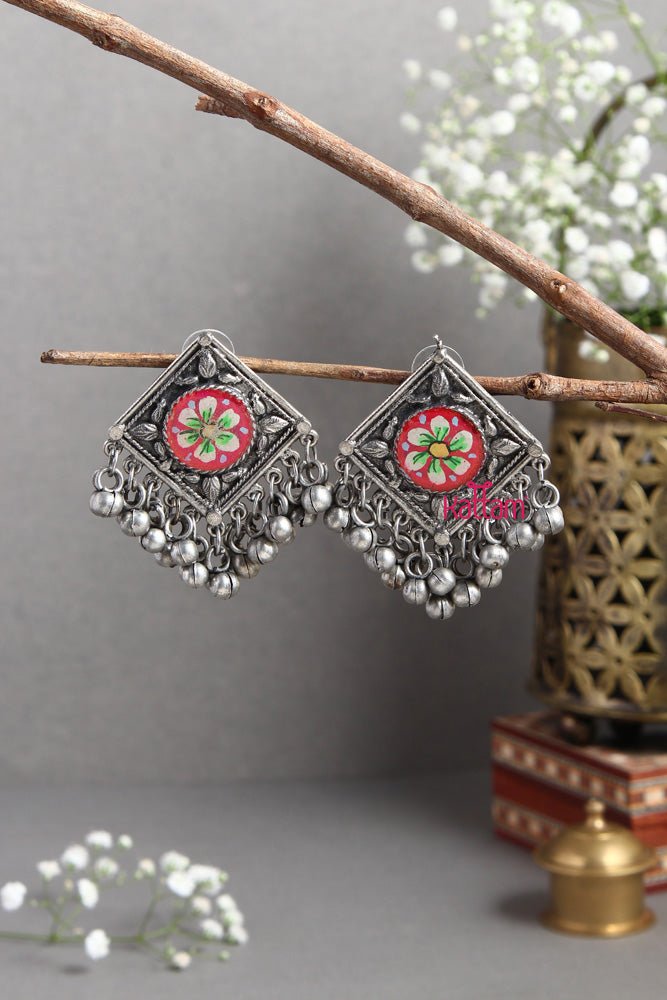 Silver Geometric Earring - E408