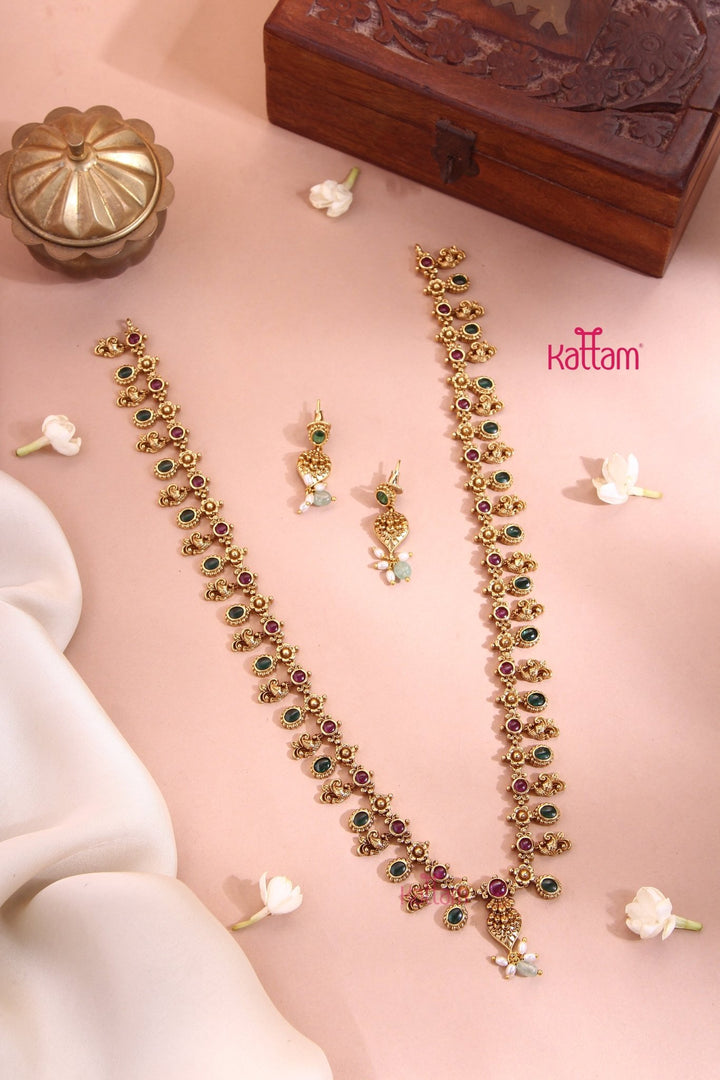 Simple Peacock Flower Choker - N3388