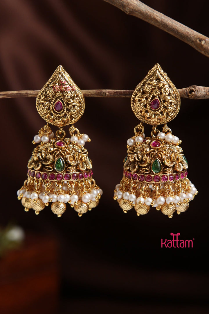 Thilak Matte Pearl Jhumka - E932