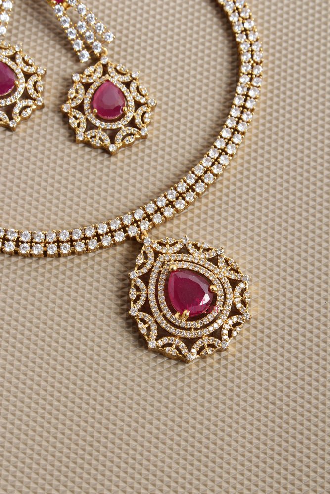 Thilak Ruby Shape Stone Choker - N2622