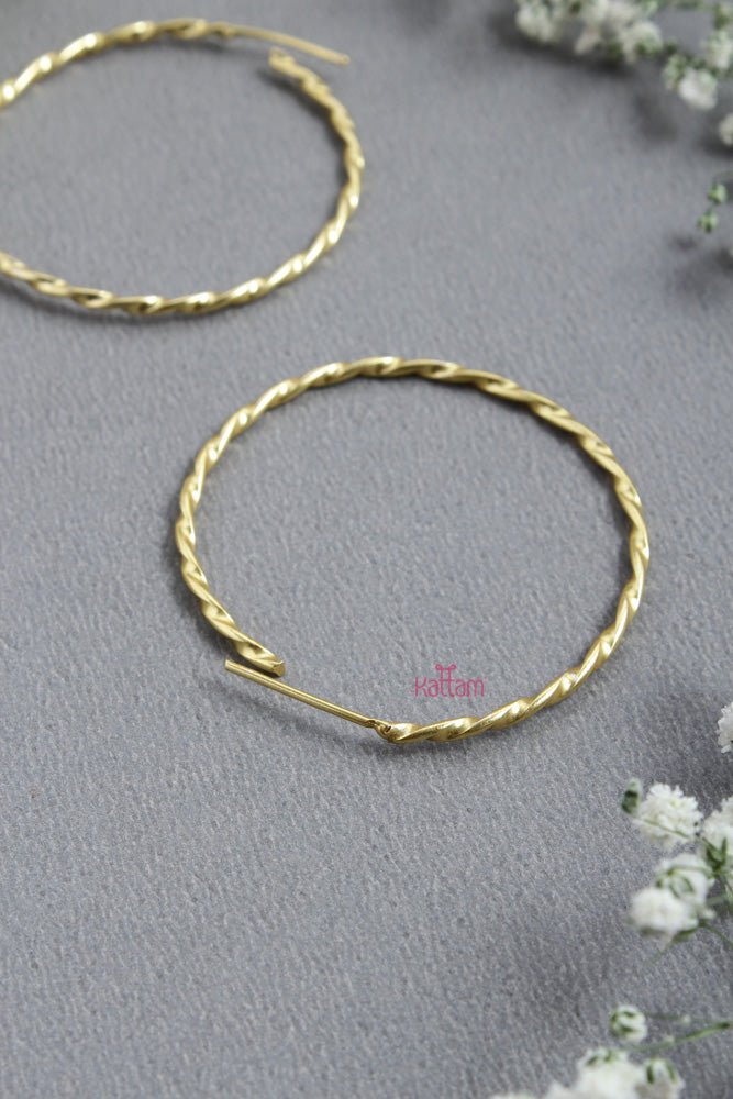 Twists & Turns GoldTone Hoops - E691