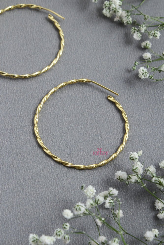 Twists & Turns GoldTone Hoops - E691