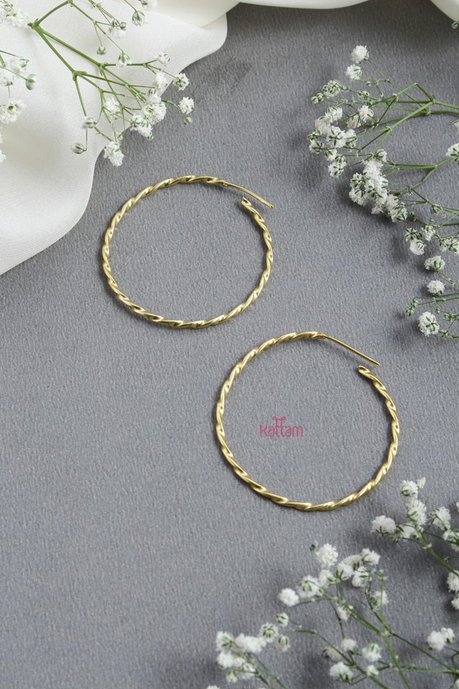 Twists & Turns GoldTone Hoops - E691