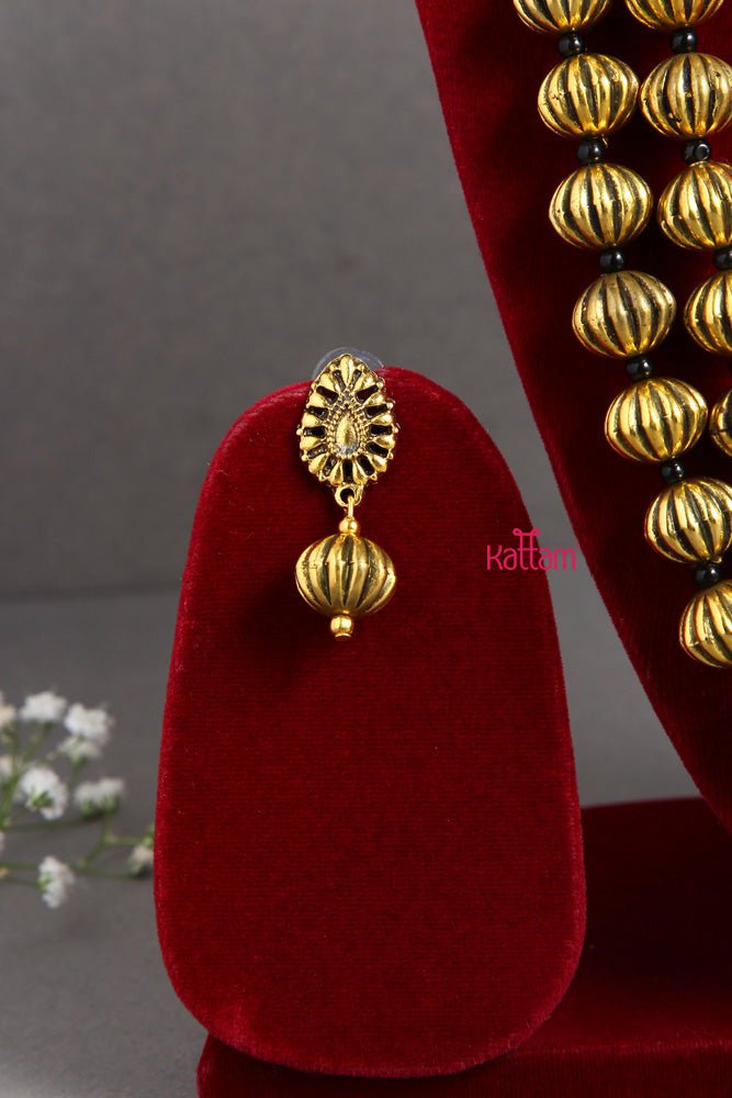 Two Layered Goltone Ball mala - N1834