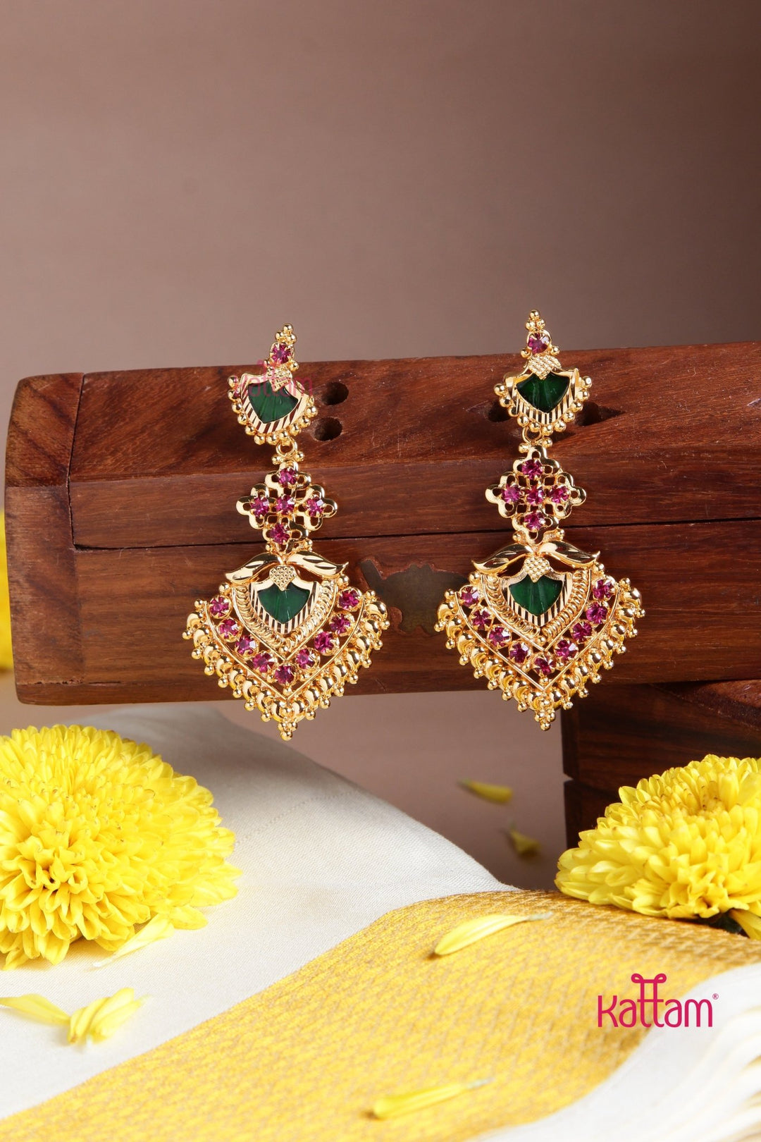 Visha - Palakka Statement Earring - E960